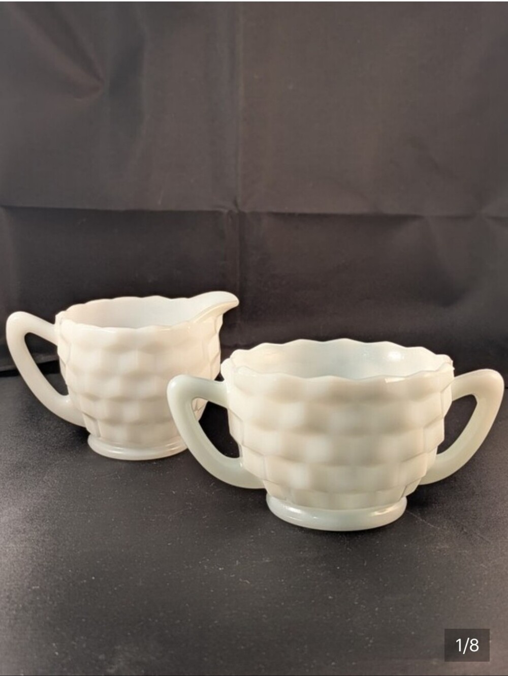 White Textured Milk Pitcher Sugar And Creamer Set